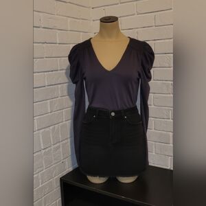 Kendall + Kylie Puffy Long Sleeve V-Neck Top Size Xs